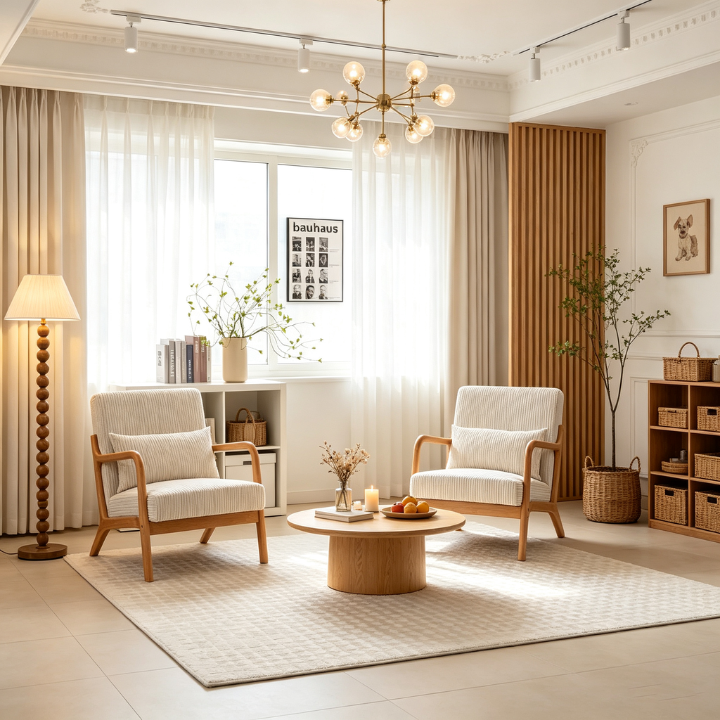 Fauteuil de lecture rembourré de style Mid-Century Modern