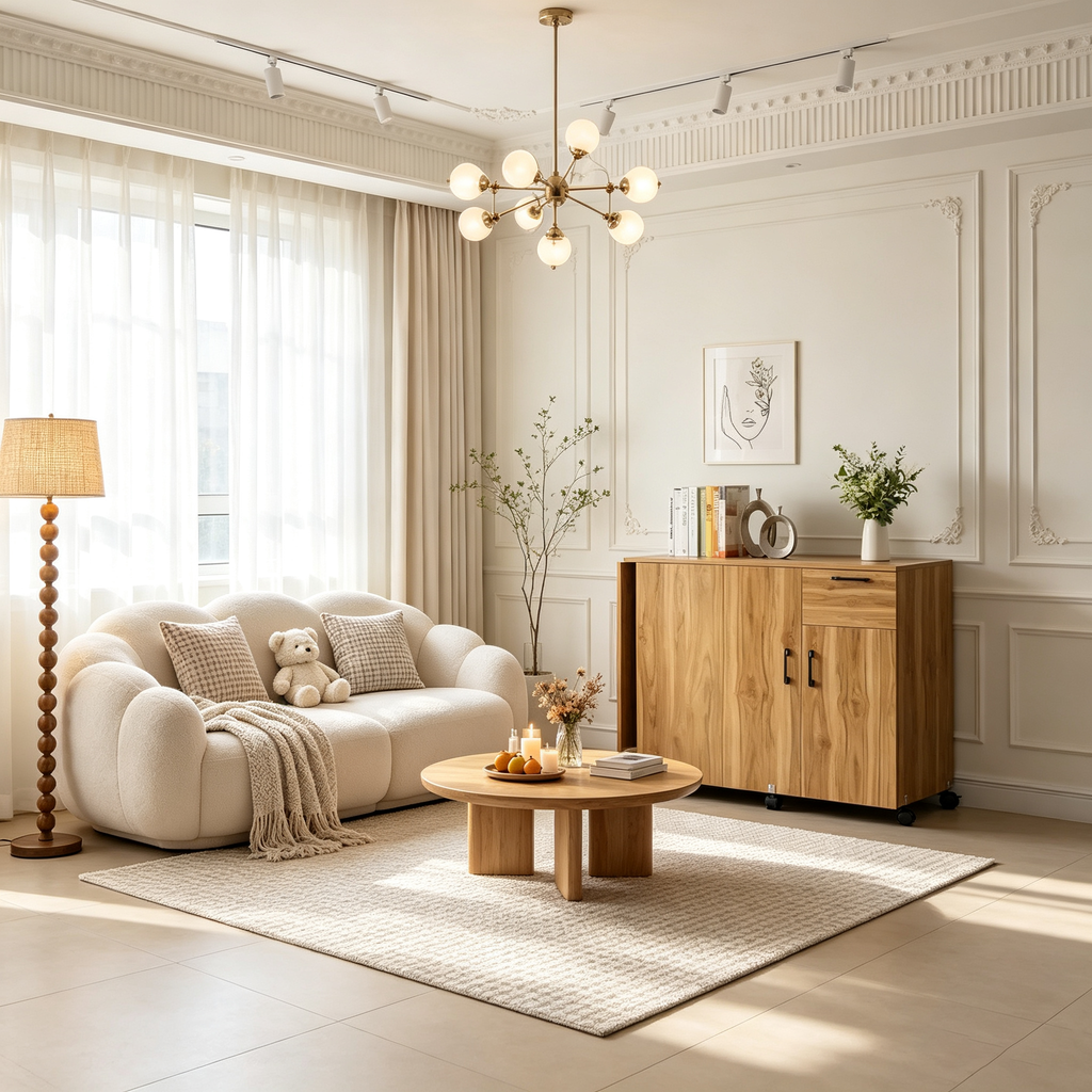 Table de couture pliable avec rangement, roues verrouillables et tiroir coulissant