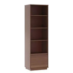 71" Gunther Mid-Century Modern 4 Shelves and a Drawer Solid Wood Walnut - Linon