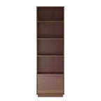 71" Gunther Mid-Century Modern 4 Shelves and a Drawer Solid Wood Walnut - Linon