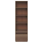 71" Gunther Mid-Century Modern 4 Shelves and a Drawer Solid Wood Walnut - Linon