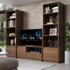 71" Gunther Mid-Century Modern 4 Shelves and a Drawer Solid Wood Walnut - Linon