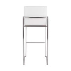 Set of 2 Fuji High Back Stainless Steel/Faux Leather Barstools - LumiSource