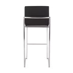 Set of 2 Fuji High Back Stainless Steel/Faux Leather Barstools - LumiSource