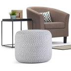 Brodie Round Braided Pouf - WyndenHall
