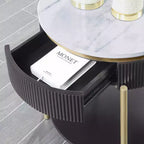 Cartehena Faux Marble End Table with Drawer - HOMES: Inside + Out