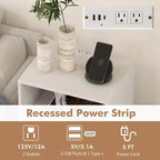 Costway 3-Tier Record Player Stand with Charging Station Shelf & 4 Dividers for Bedroom