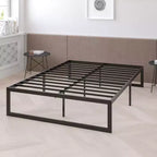 Emma and Oliver 14 Platform Bed Frame & 12 Mattress in a Box - No Box Spring Required